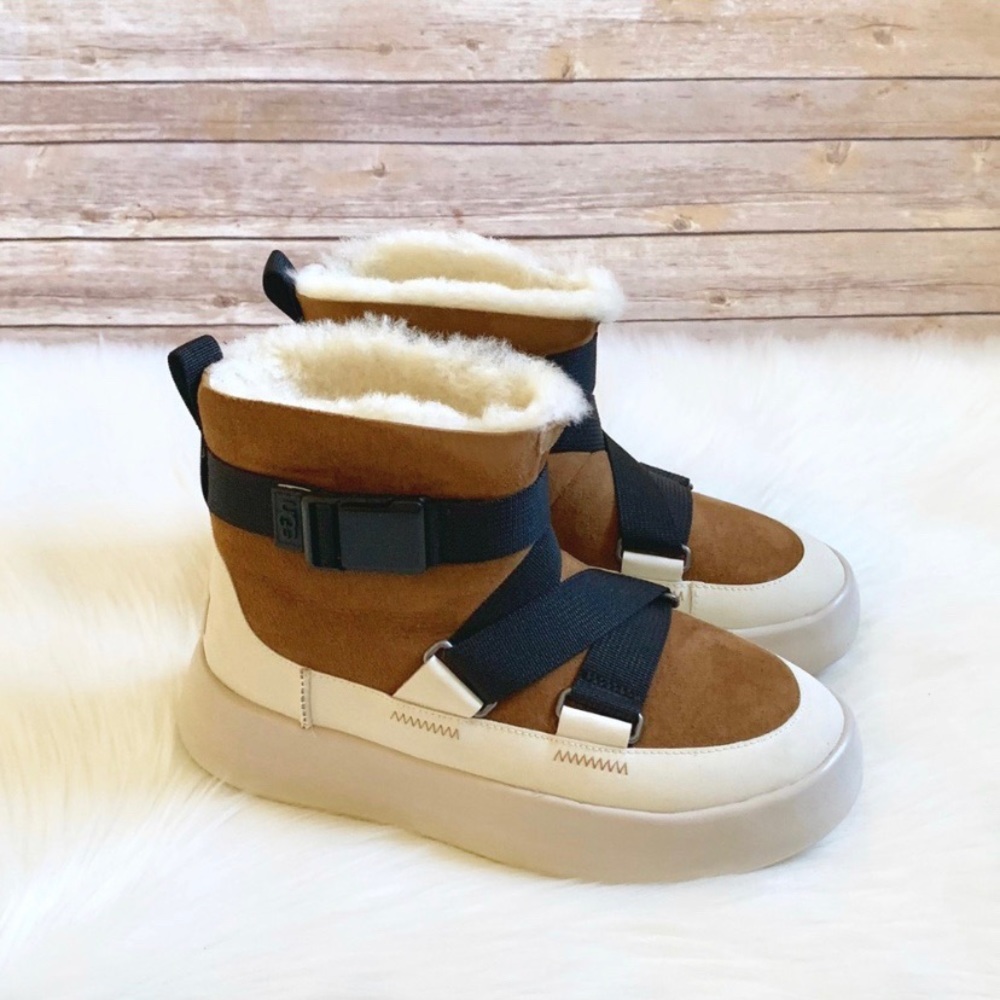 UGG Chestnut Classic Boom Buckle Platform Booties